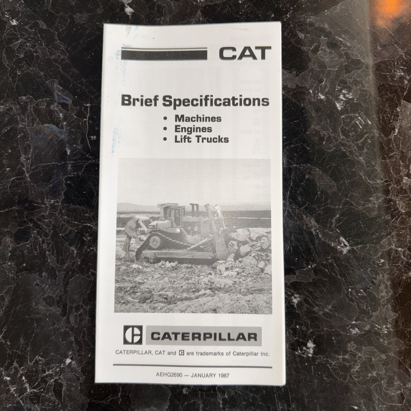 January 1987 Caterpillar CAT Brief Specs Brochure