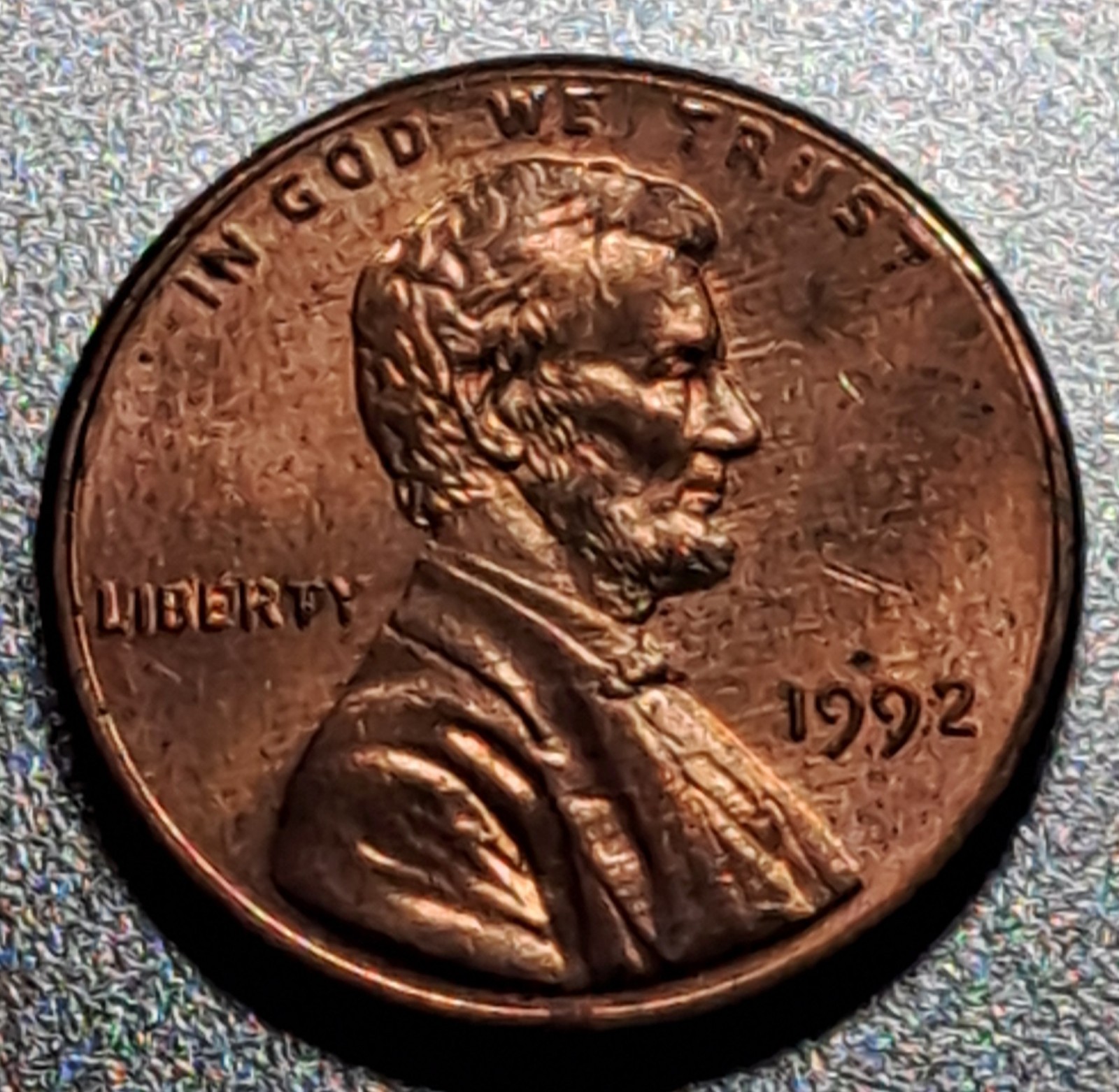 1992 No Mint Mark Wide AM RB Penny In XF Condition