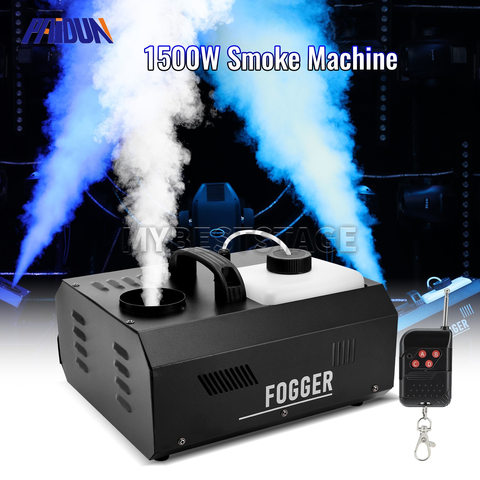PAIDUN 1500W Smoke Fog Vertical Spary Machine Line+Remote Control Stage Effect