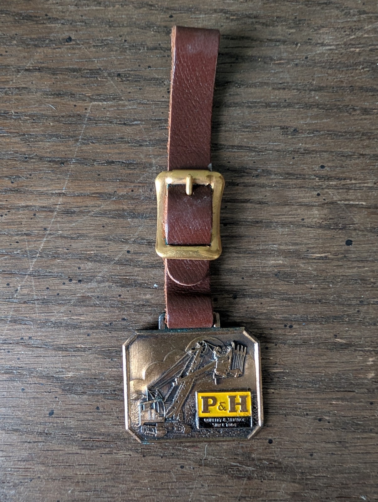 VTG P&H Harnischfeger Corp Power Shovel Crane Pocket Watch Fob Milwaukee w/Strap