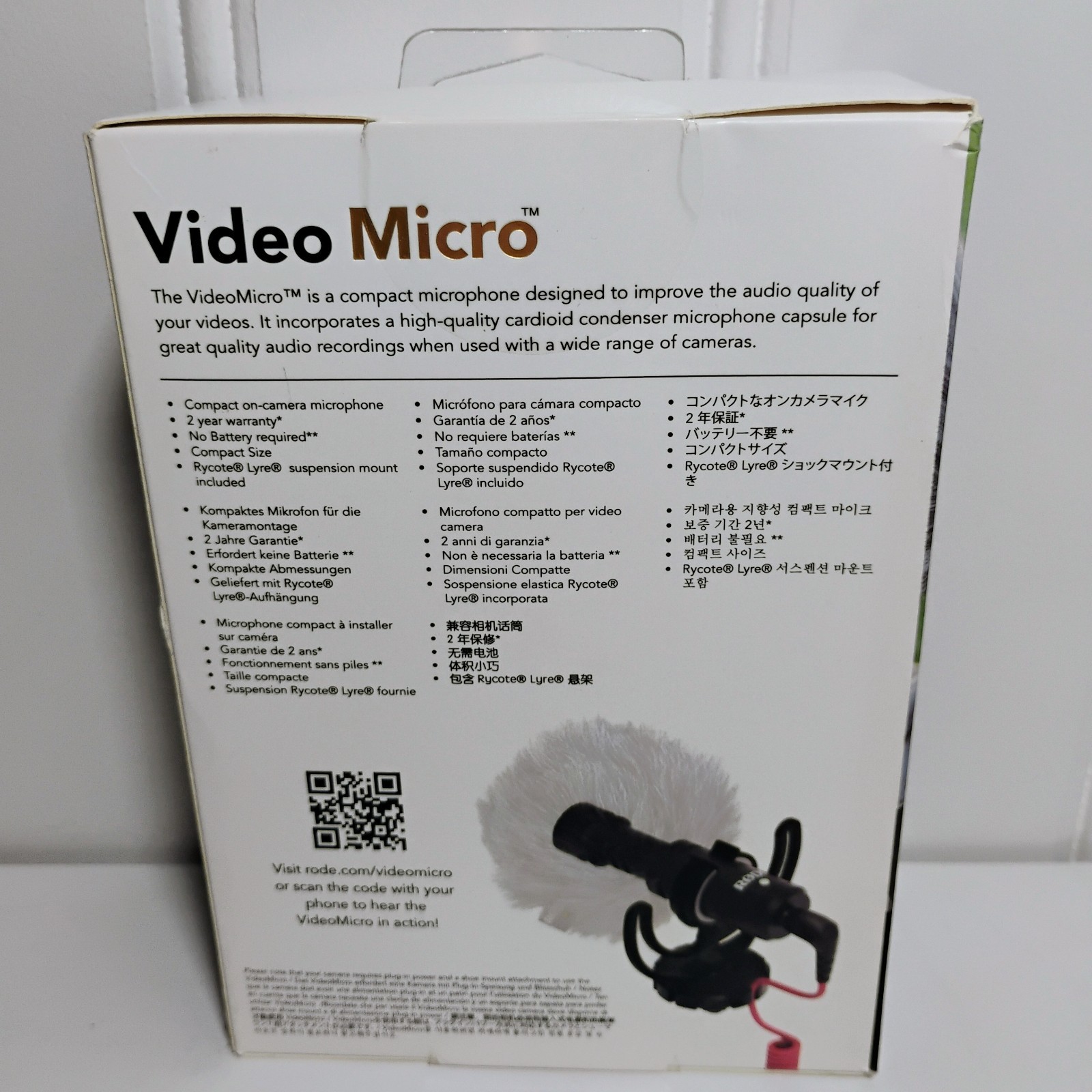 Rode VideoMicro Compact On Camera Microphone NEW SEALED Rycote mount