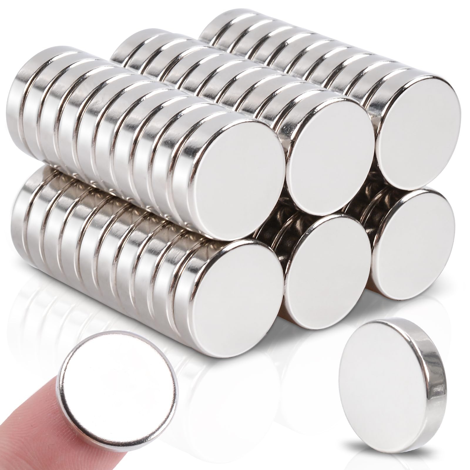 60 Pcs Rare Earth Magnets Neodymium Magnet, 0.47x1/8 inch Magnets for Whitebo...