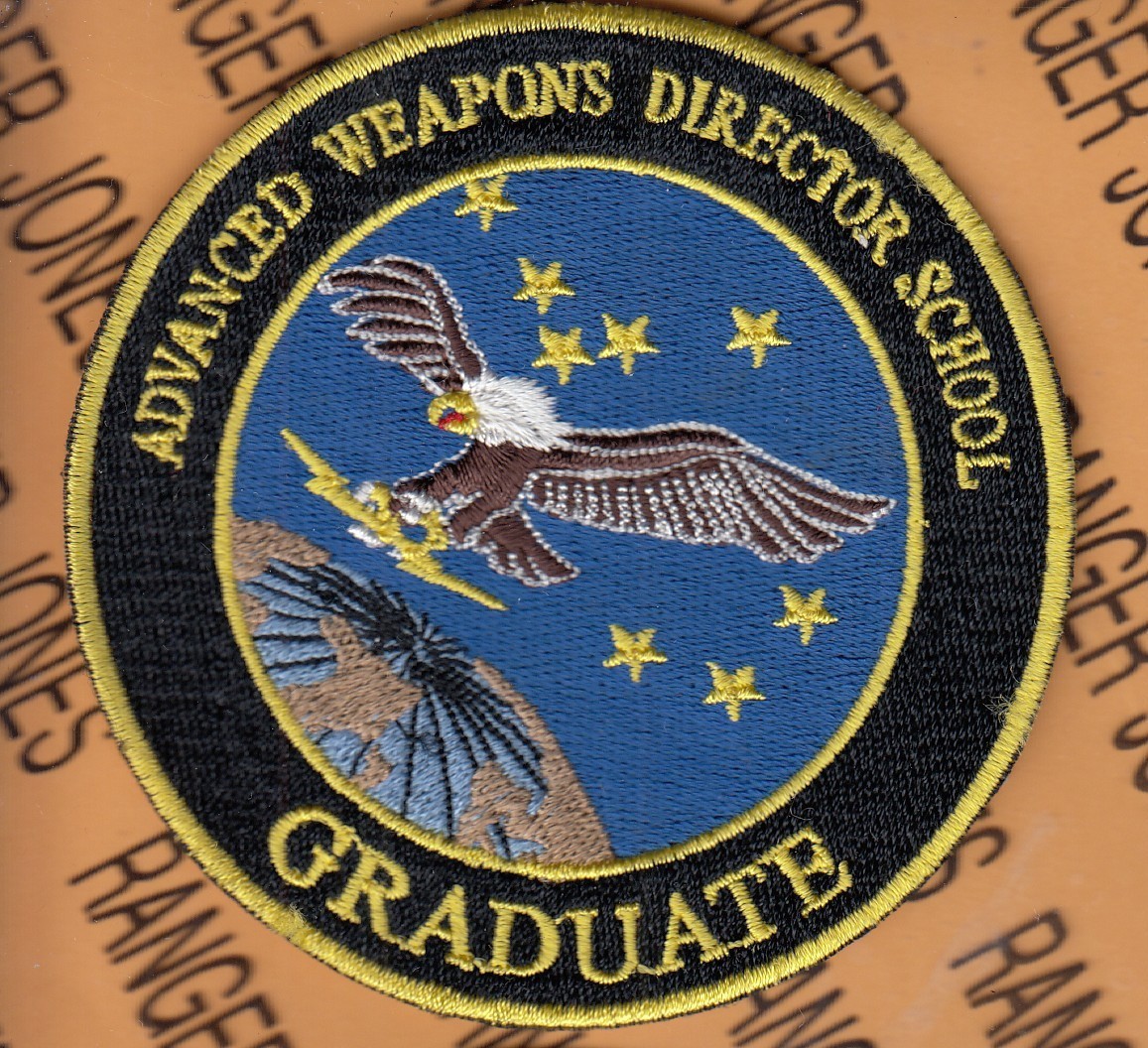 USAF Air Force Advanced Weapons Director School Graduate ~3.5" patch c/e yellow