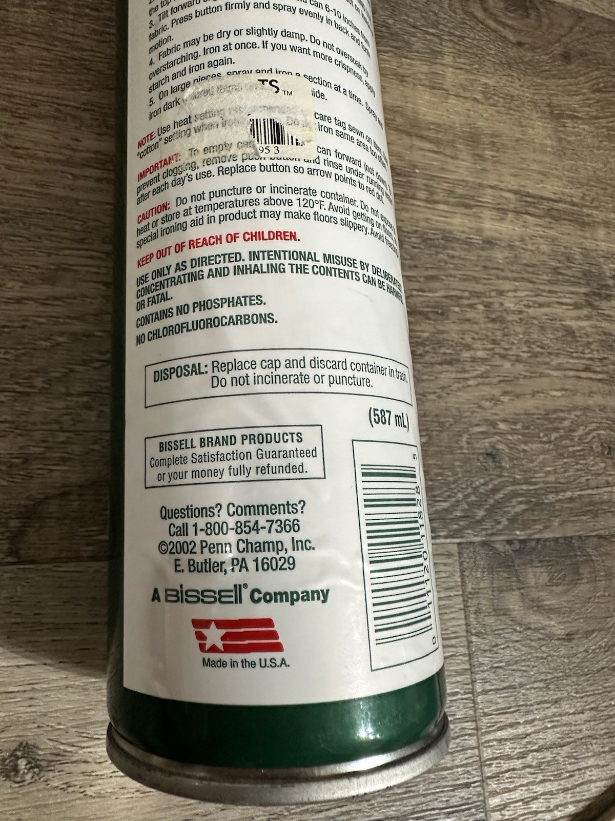 Bissell Spray Starch Iron Spray Original Crisp Distinction