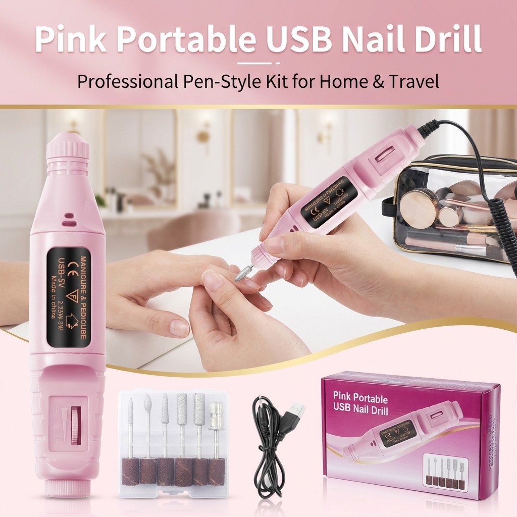 Cordless Electric Portable Nail Grinder USB Rechargeable Pen-Style Manicure Tool