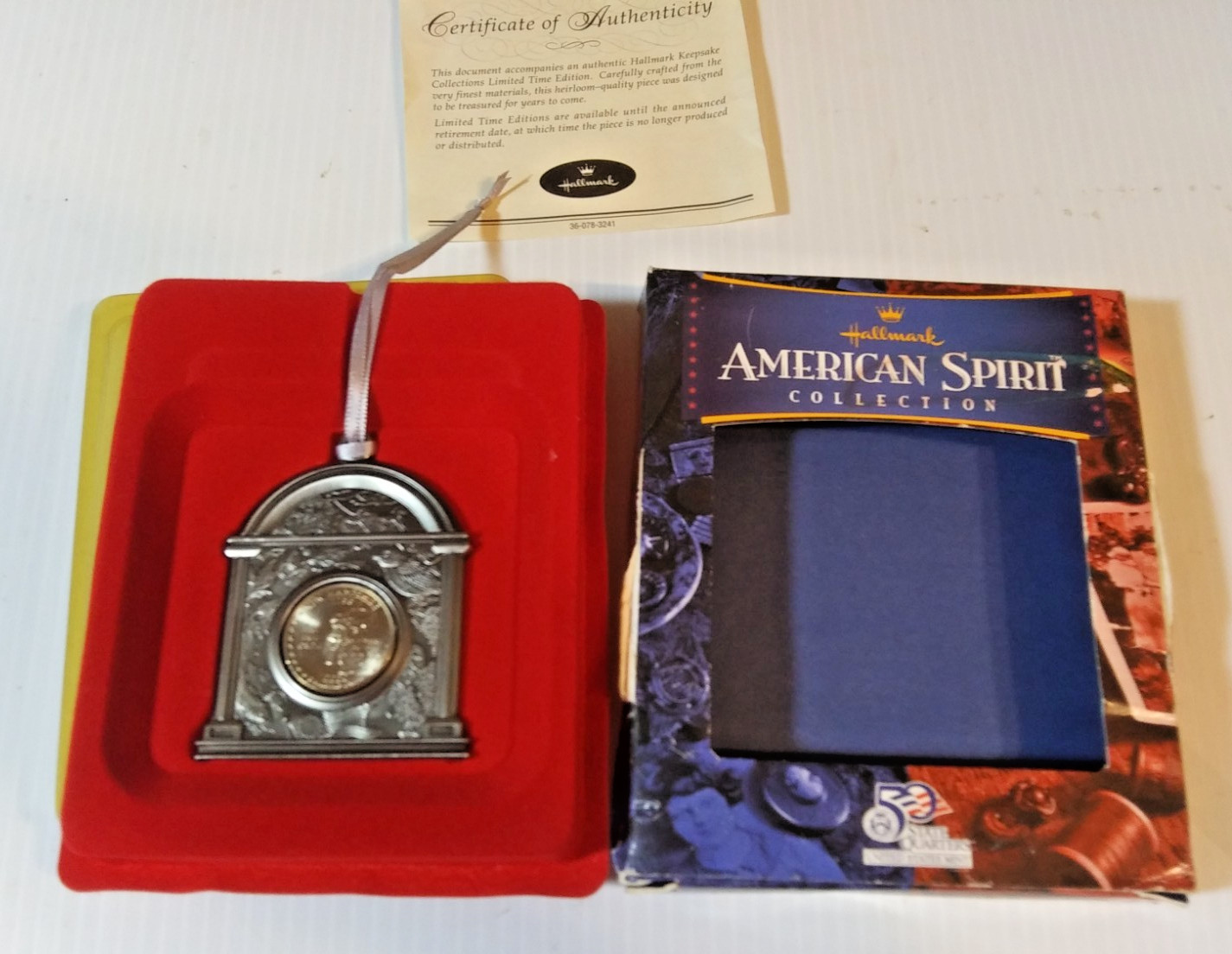 Hallmark American Spirit NEW HAMPSHIRE Quarter Collectible Ornament (2000) COA