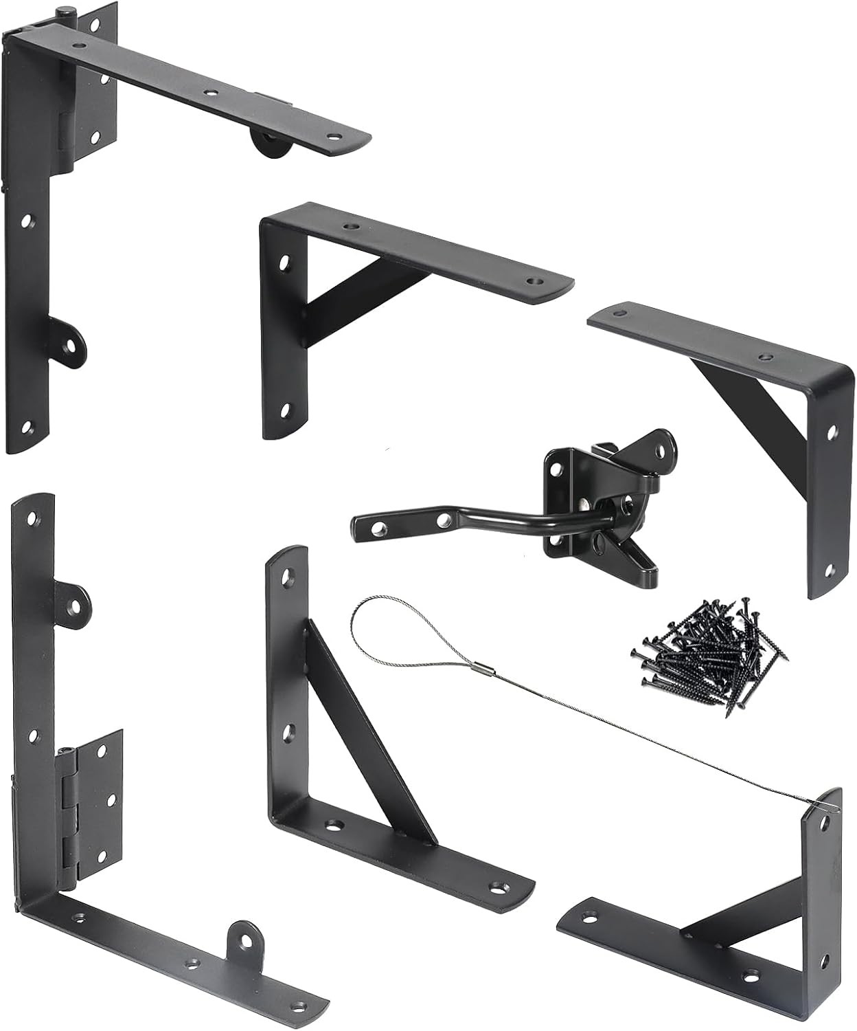 Fence Gate Kit Gate Hardware, 1 Set Anti Sag Gate Kit Gate Frame Cornor Brackets