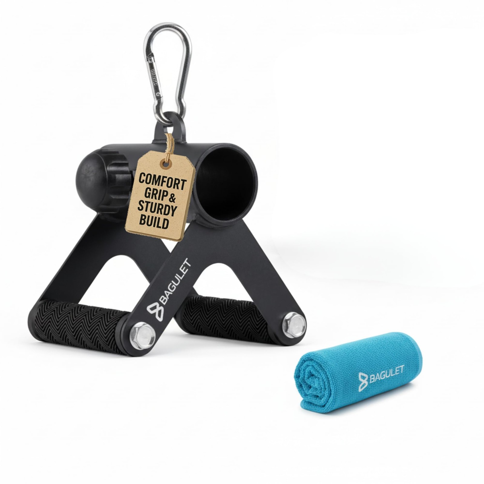 V Bar Attachment: Row Machine, LAT Pulldown, Landmine Handle, Soft Grip, Blac...