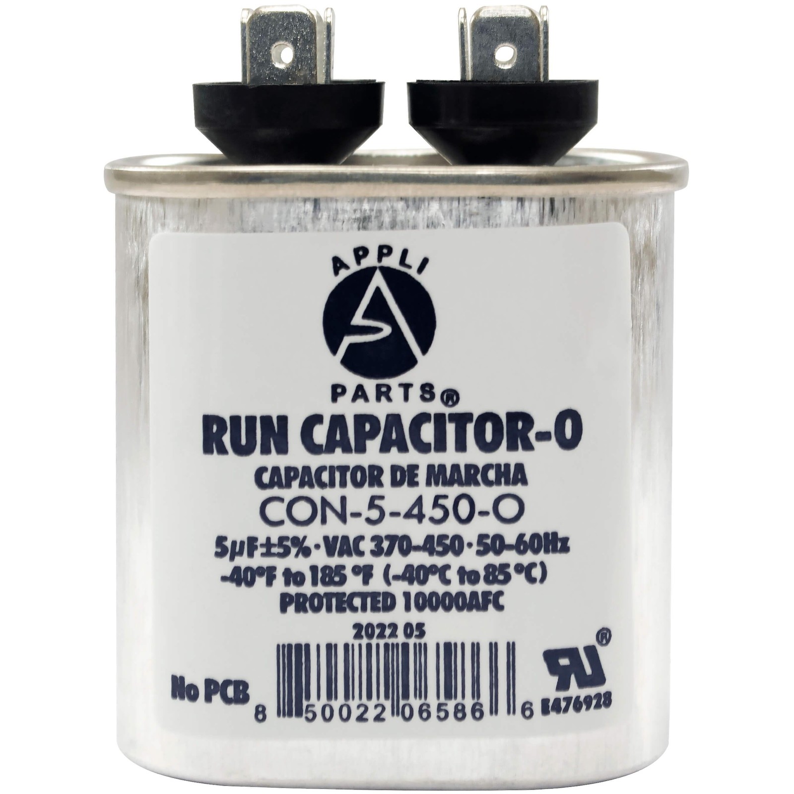 Appli Parts Run Capacitor for ac 5 Mfd uF (microfarads) 370 VAC or 450 VAC CBB65