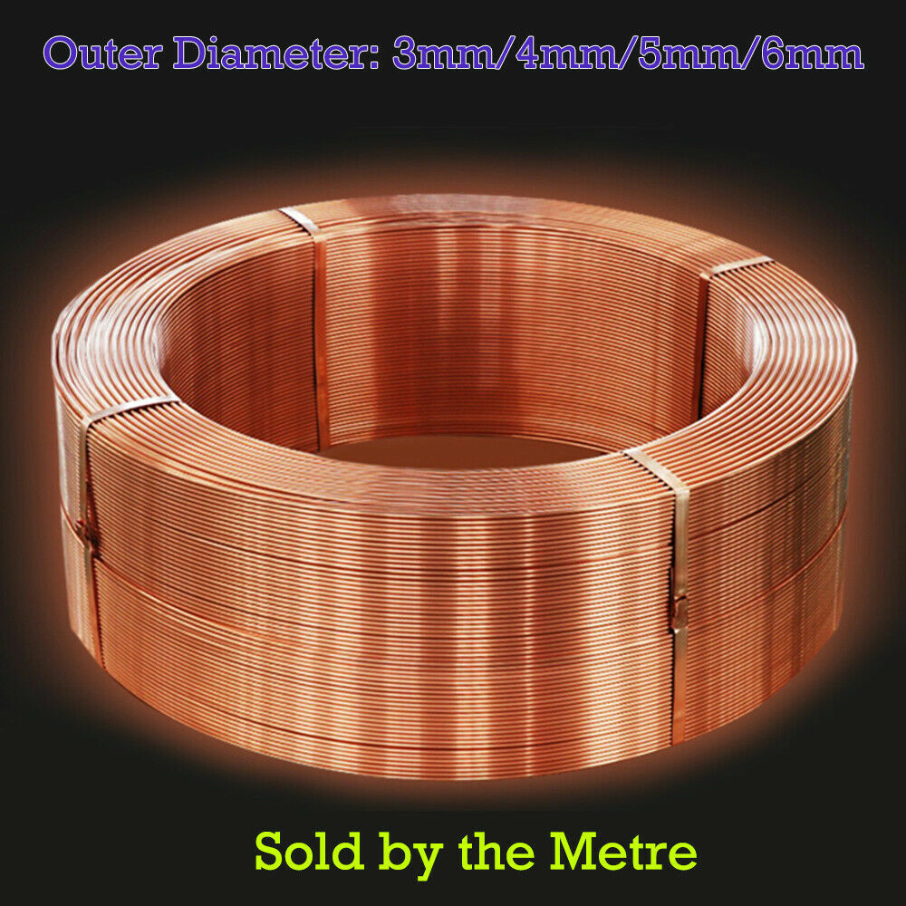 1 Meter 3-6mm OD Soft Copper Pipe Tube Coils Plumbing Microbore Water Gas DIY