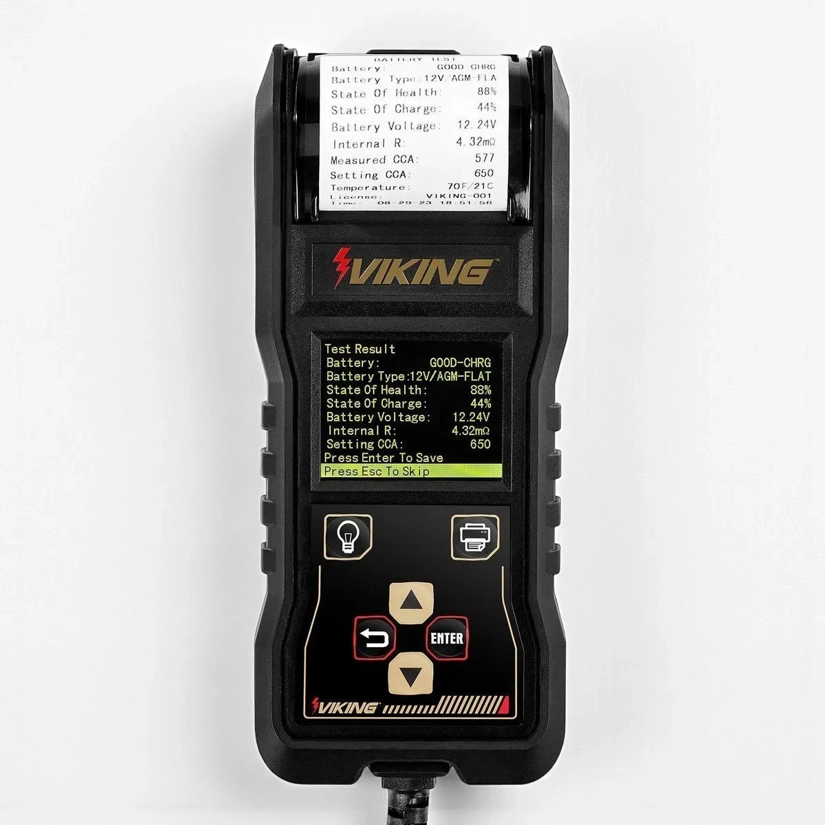 Viking 6V 12V 24V Digital Battery System Tester Auto Diagnostic Tool w/ Printer