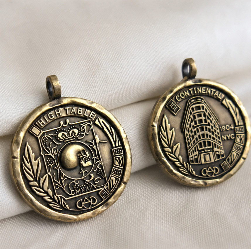 Continental hotel Coin John Wick pendant blood oath marker adjudicator coin prop