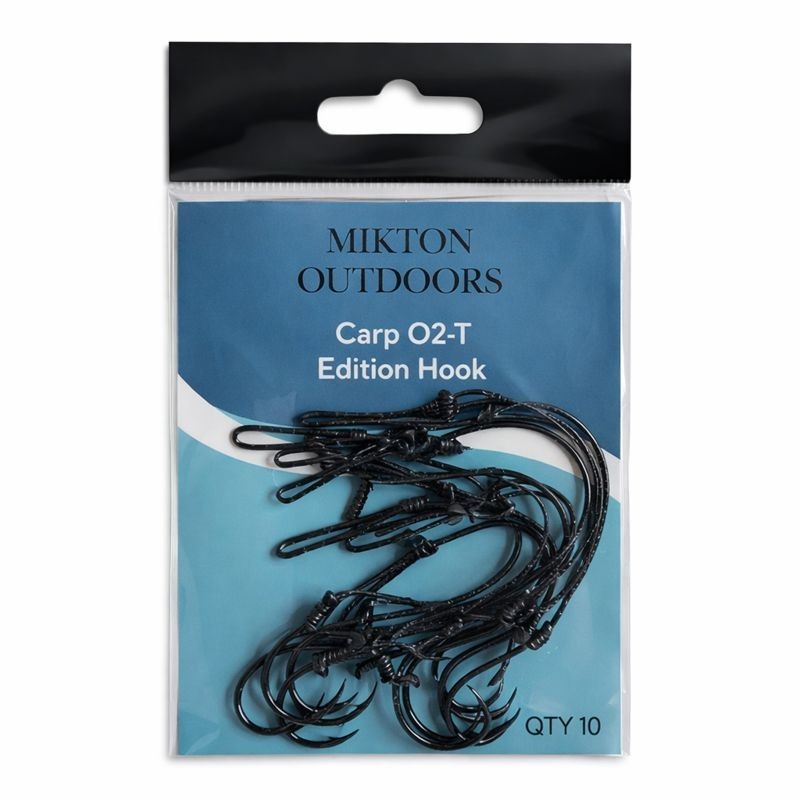 Tied Hooks-Carp O2-T Edition Pre-Tied Carp Fishing Hooks-Mikton Outdoors -Qty10