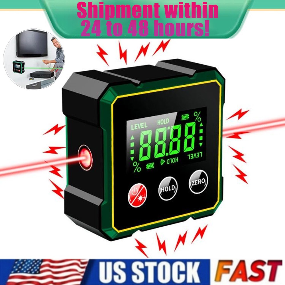 Digital Angle Finder W/ Laser Level Inclinometer Magnetic Angle Gauge Protractor