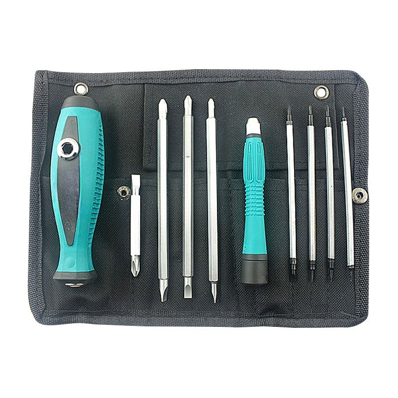 10-Piece Ergonomic Screwdriver Set with Magnetic Tips for Small Repairs