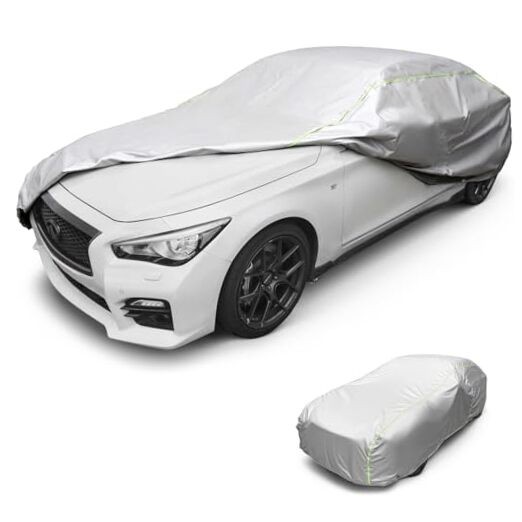 J&J Heavy Duty Car Cover,300D&Soft Lining,Driver&Trunk Silver-C3 SEDAN