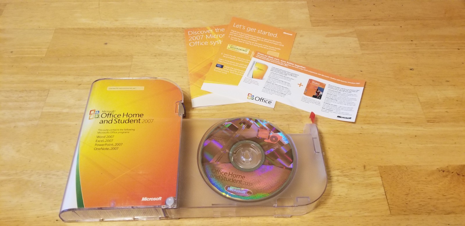 Microsoft MS Office Home and Student 2007 Word Excel PowerPoint  W/ Key