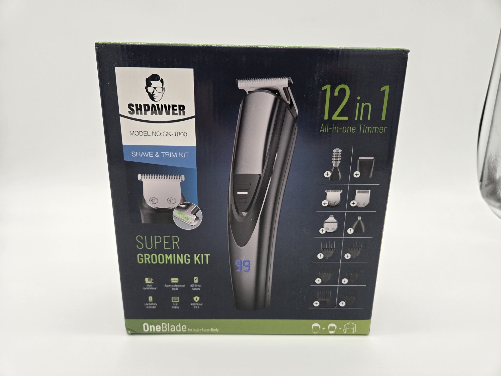 SHPAVVER GK-1800 Shave and Trim Kit NEW  12 in 1