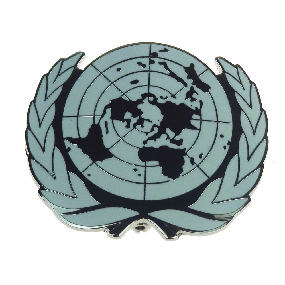 UN United Nations Peace Keeping Beret Cap Hat Metal Pin Badge Silver
