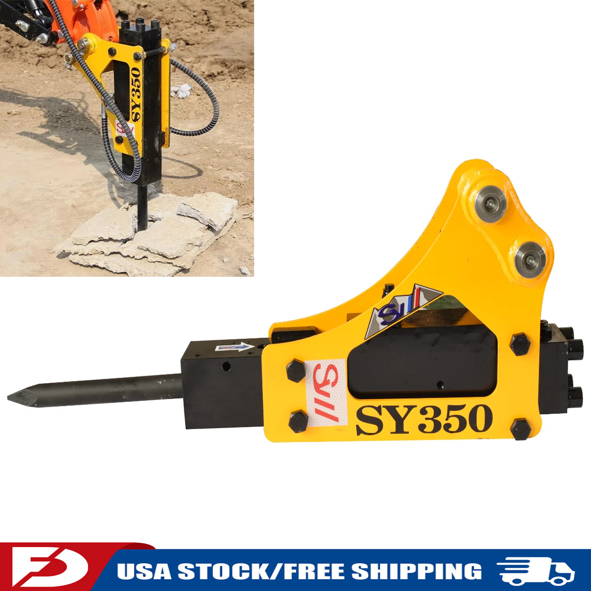 Hydraulic Hammer Breaker Hammer For 1-1.5 Ton Mini Excavator Attachment US Stock