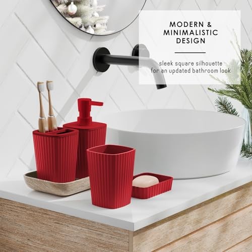 Bathroom Set - Bathroom Decor, Xmas Complete Set + Bath Rugs Christmas