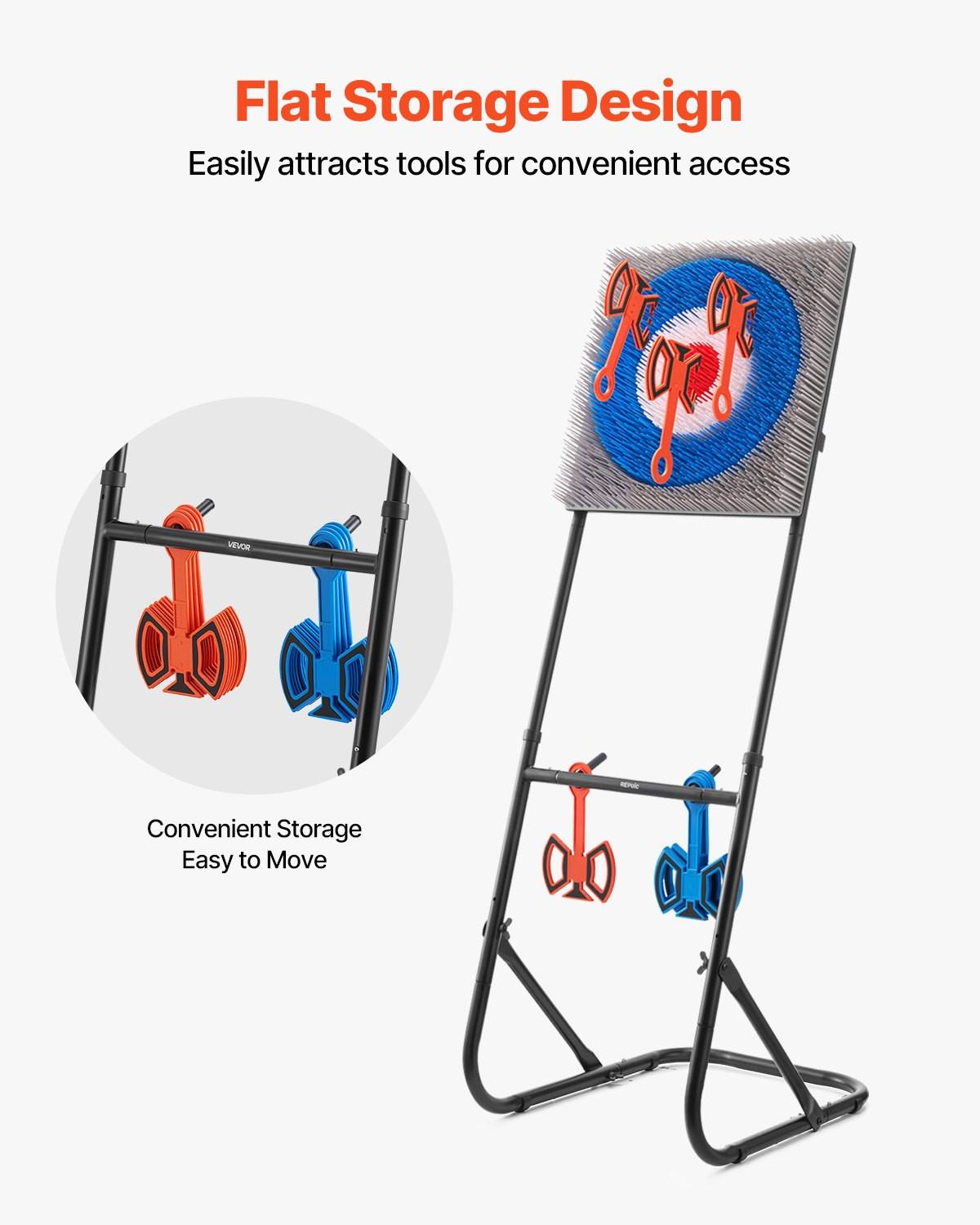 Axe Throwing Game Plastic Bristle Target with 8 Throwing Axes Set Steel Frame