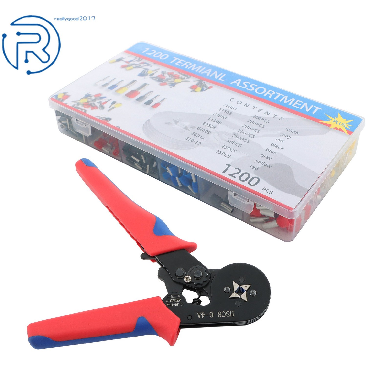 Wire Terminals Crimp Connectors 1200PCS Ferrule Crimping Tool Kit AWG 23-7