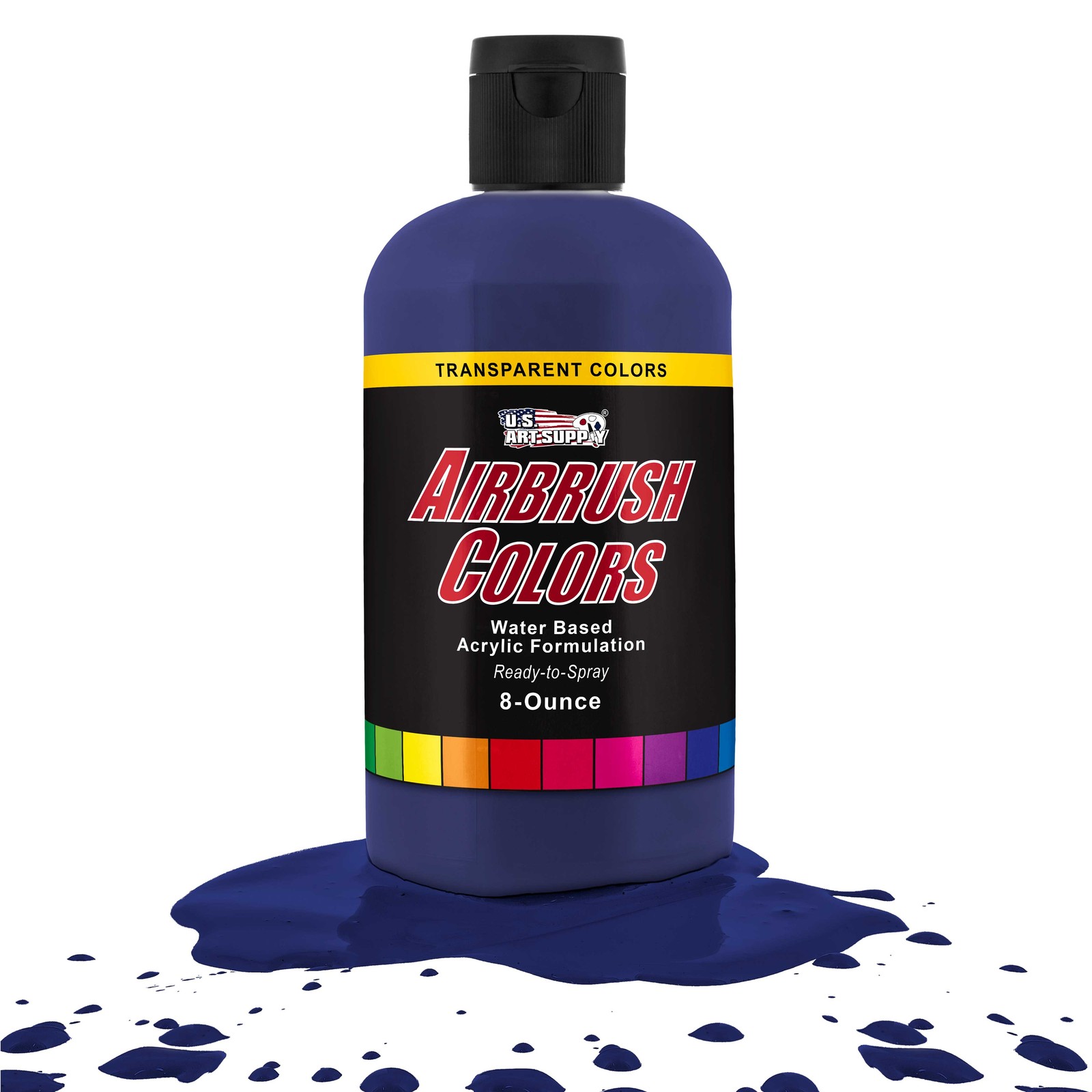 US Art Supply 8-Ounce Transparent Phtalo Blue Airbrush Paint