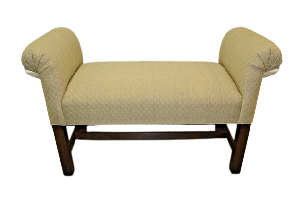 Ethan Allen Bench Loren Model Upholstered Vanity Seat Fabric #20-7214  MINT