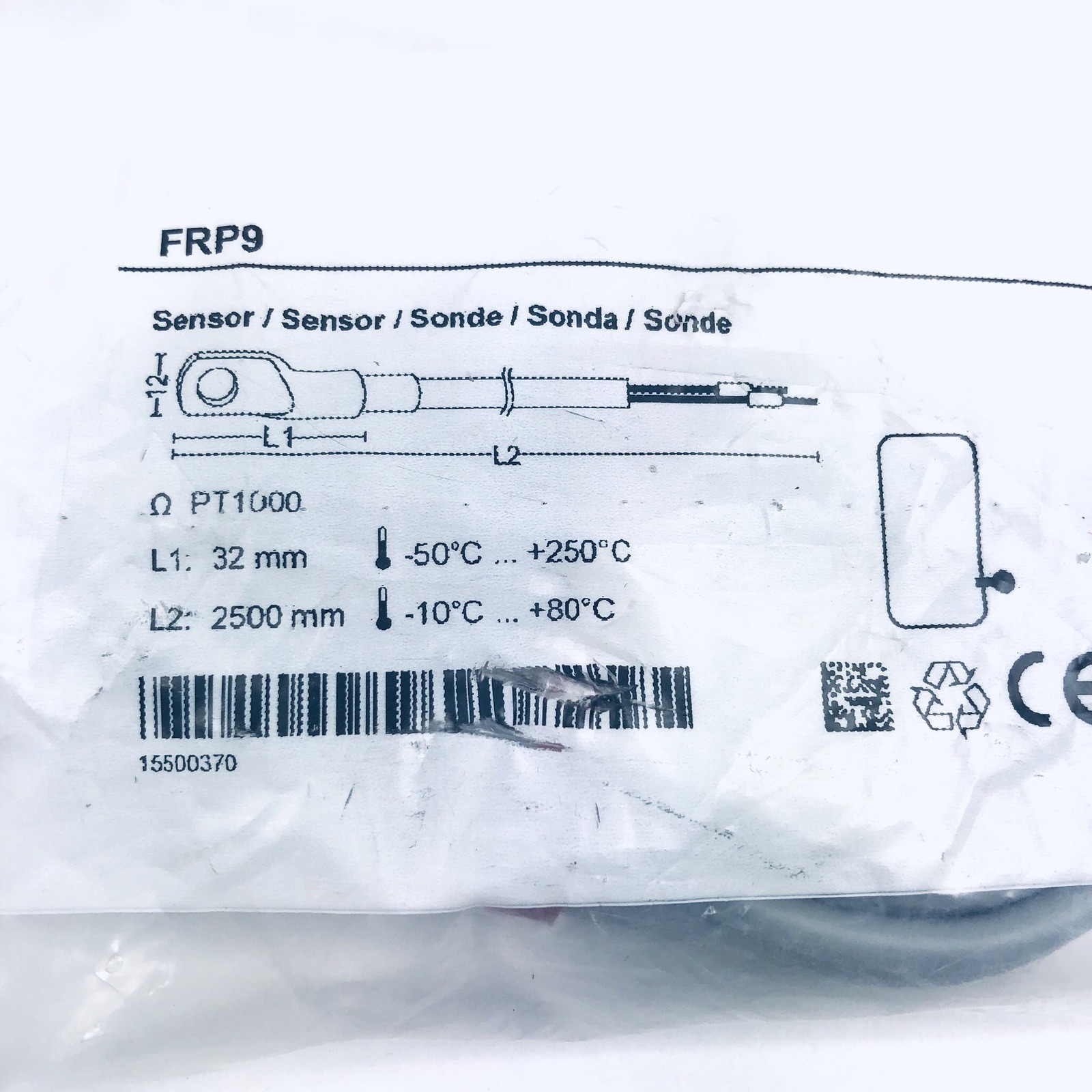 BOILER SENSOR FRP 9 (FLAT SCREW) PT1000