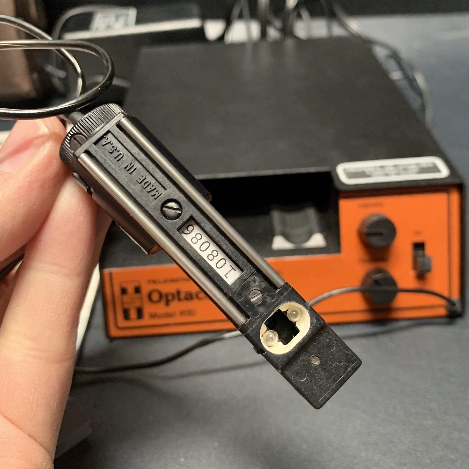 Vtg Telesensory Optacon Model R1D Optical Tactical Reader, Wand & Tracking Aid