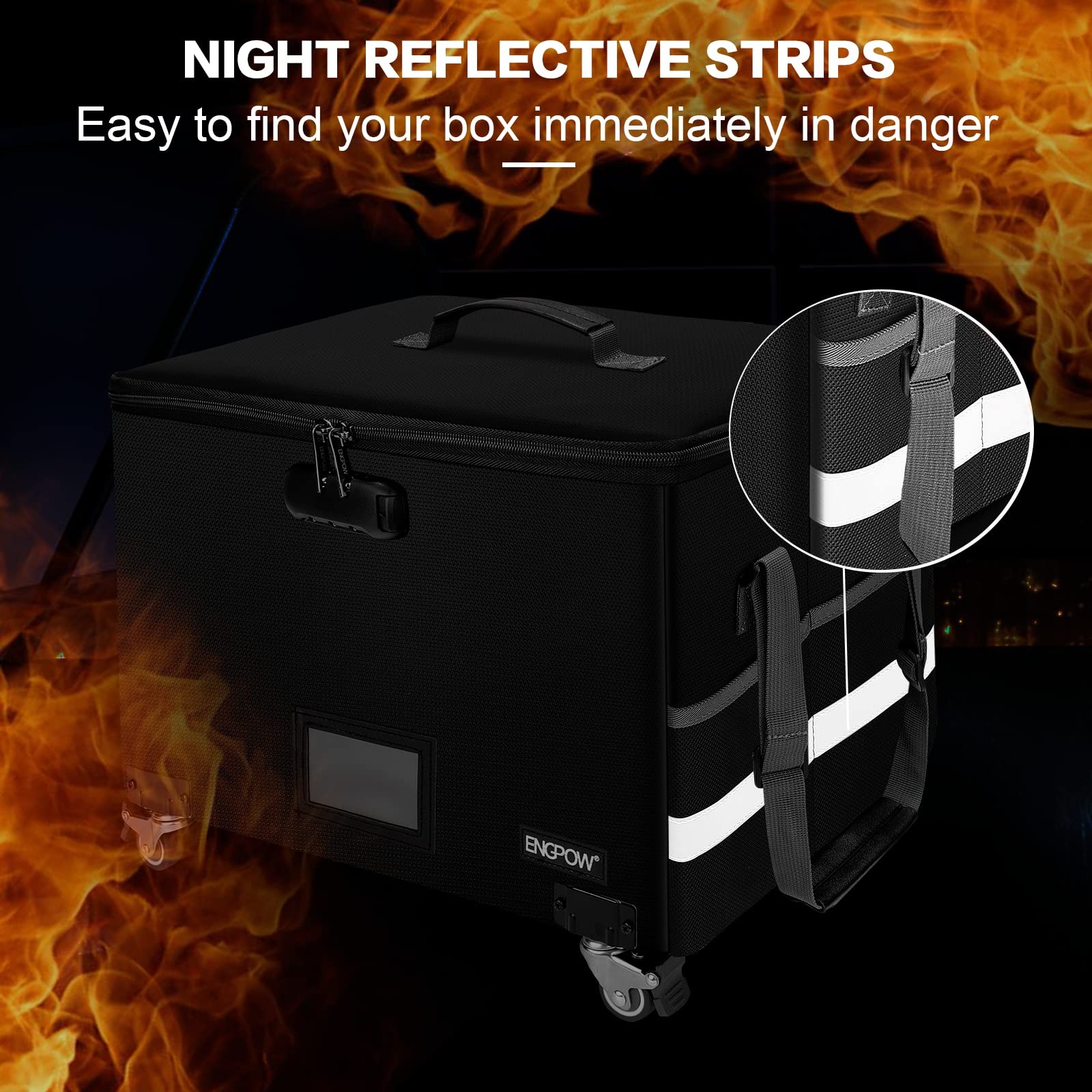 File Box With Wheels Fireproof Document Box With Lockcollapsible Rolling File St