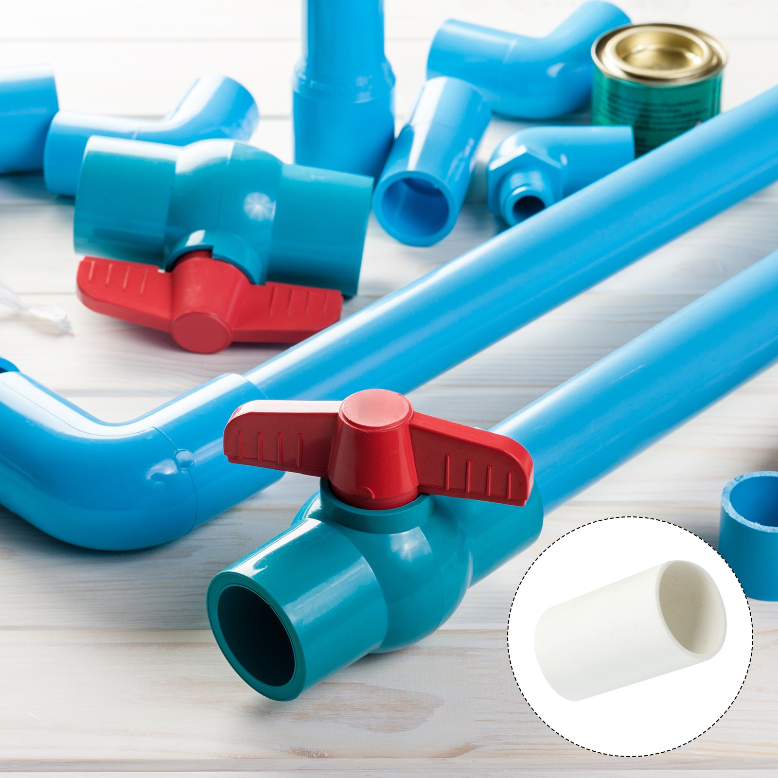 PVC Pipe Fitting 1/2" 10Pcs PVC Pipe Coupling Adapter for DIY White