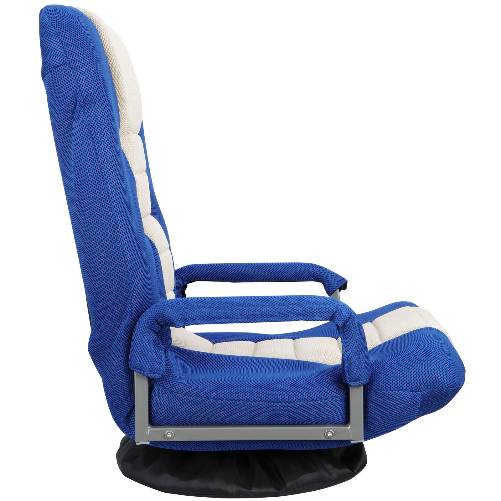 Blue Swivel Video Rocker Gaming Chair Swivel Foam Lounge w/ Headrest Floor Chair