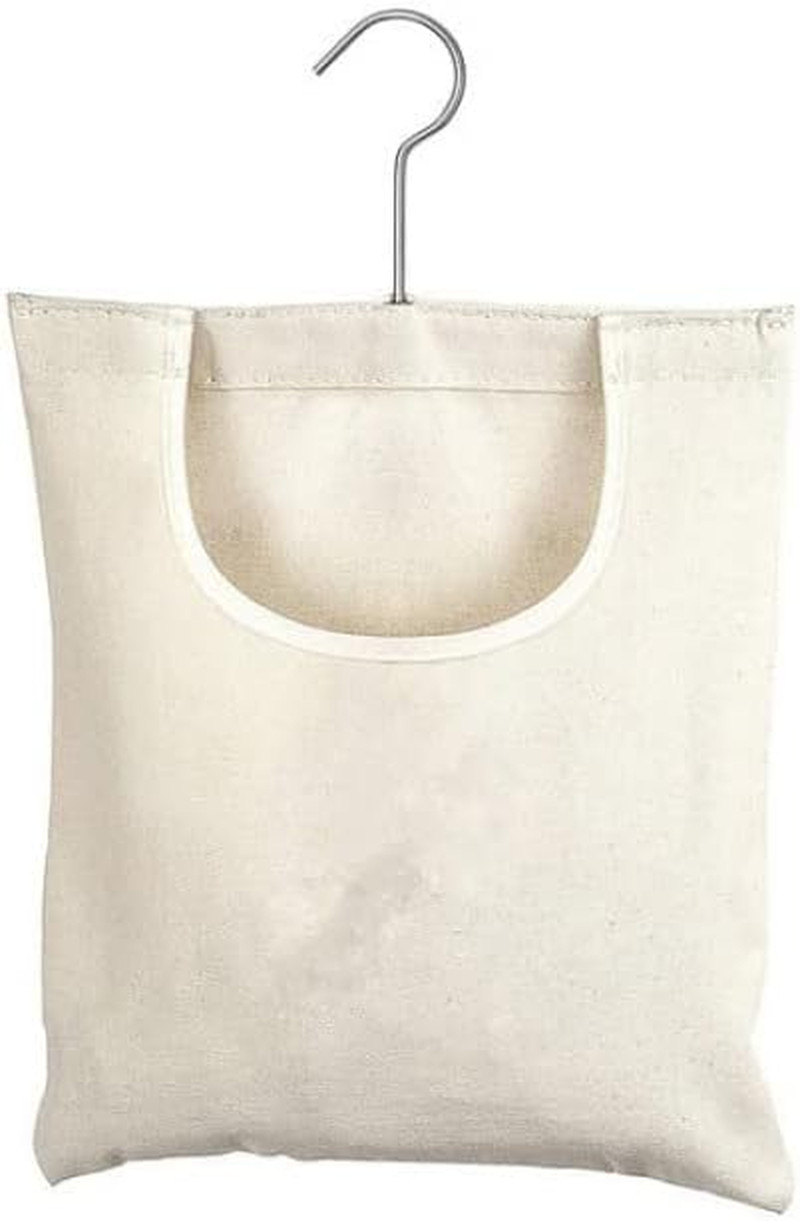 Canvas Clothespin Bag, Beige (32x27 cm/13.33x11.25 inch), Zipper Closure, Portab