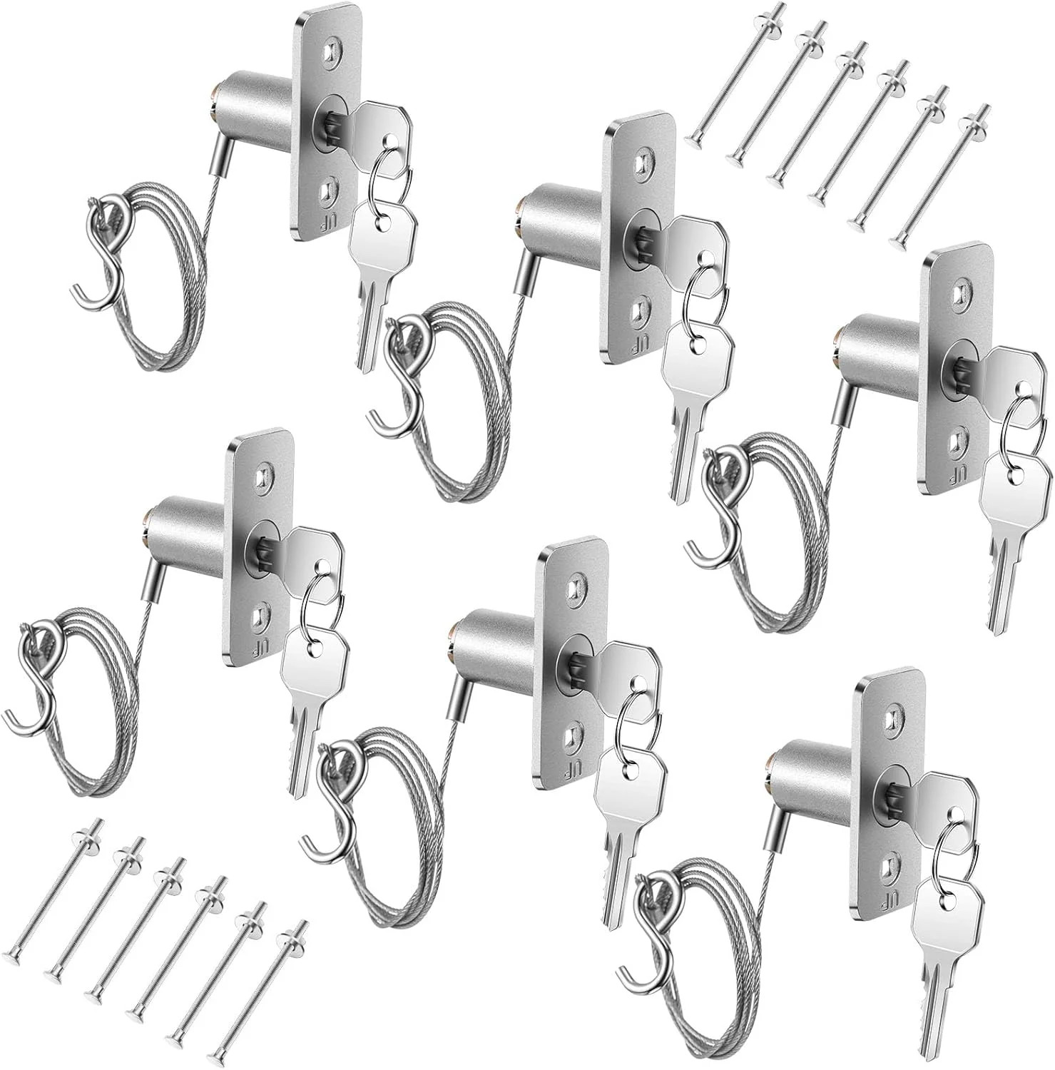 MorningRo 6 Set Garage Door Emergency Key Release Lock Kit with Cable, Universal