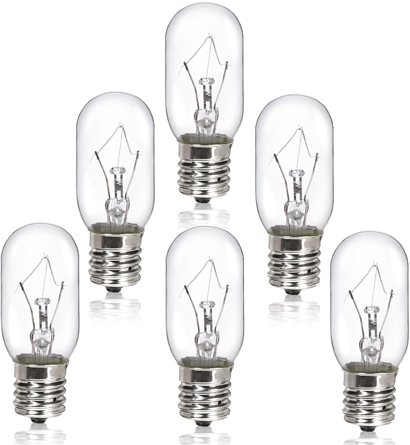 6 Pack 40W E17 Microwave Bulb T8 120V Replacement Range Hood Over Stove Light