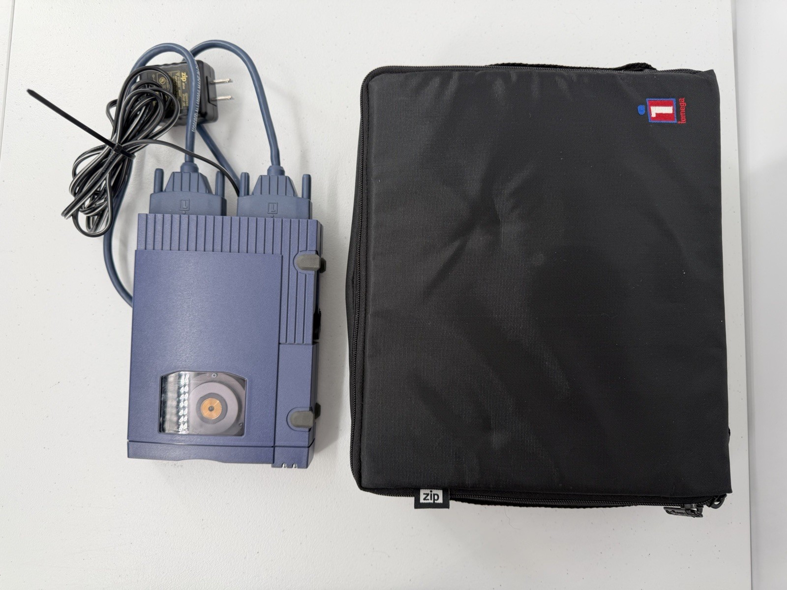 Lot Iomega Zip Disk 100 Jaz 1GB External Drive Unit Power Cord Cords Untested