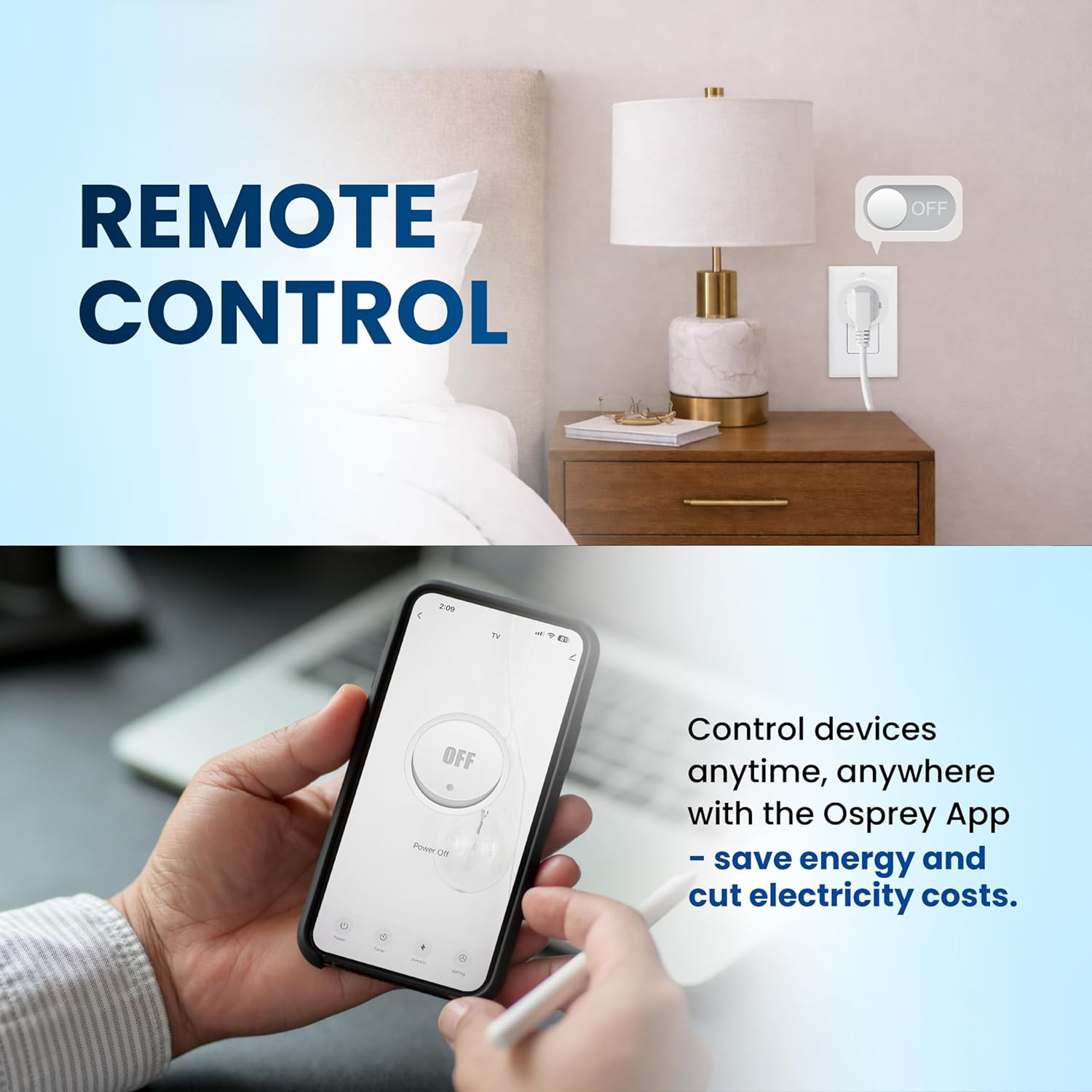 Osprey Smart Plug, Wi-Fi Outlet Socket Compatible with Alexa and Google Home,...