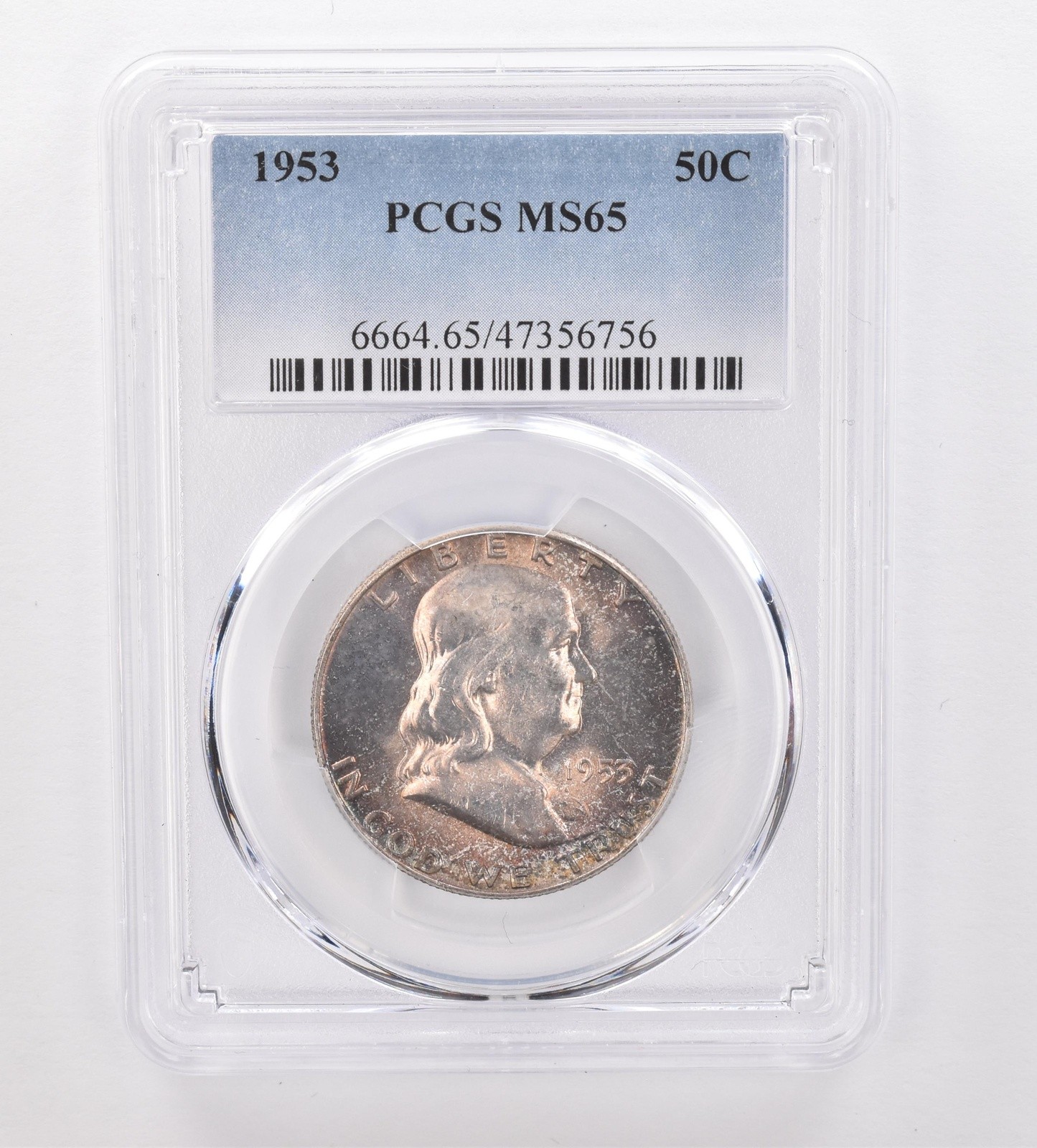 1953 Franklin Half Dollar MS65 PCGS Beautiful Tone *0009