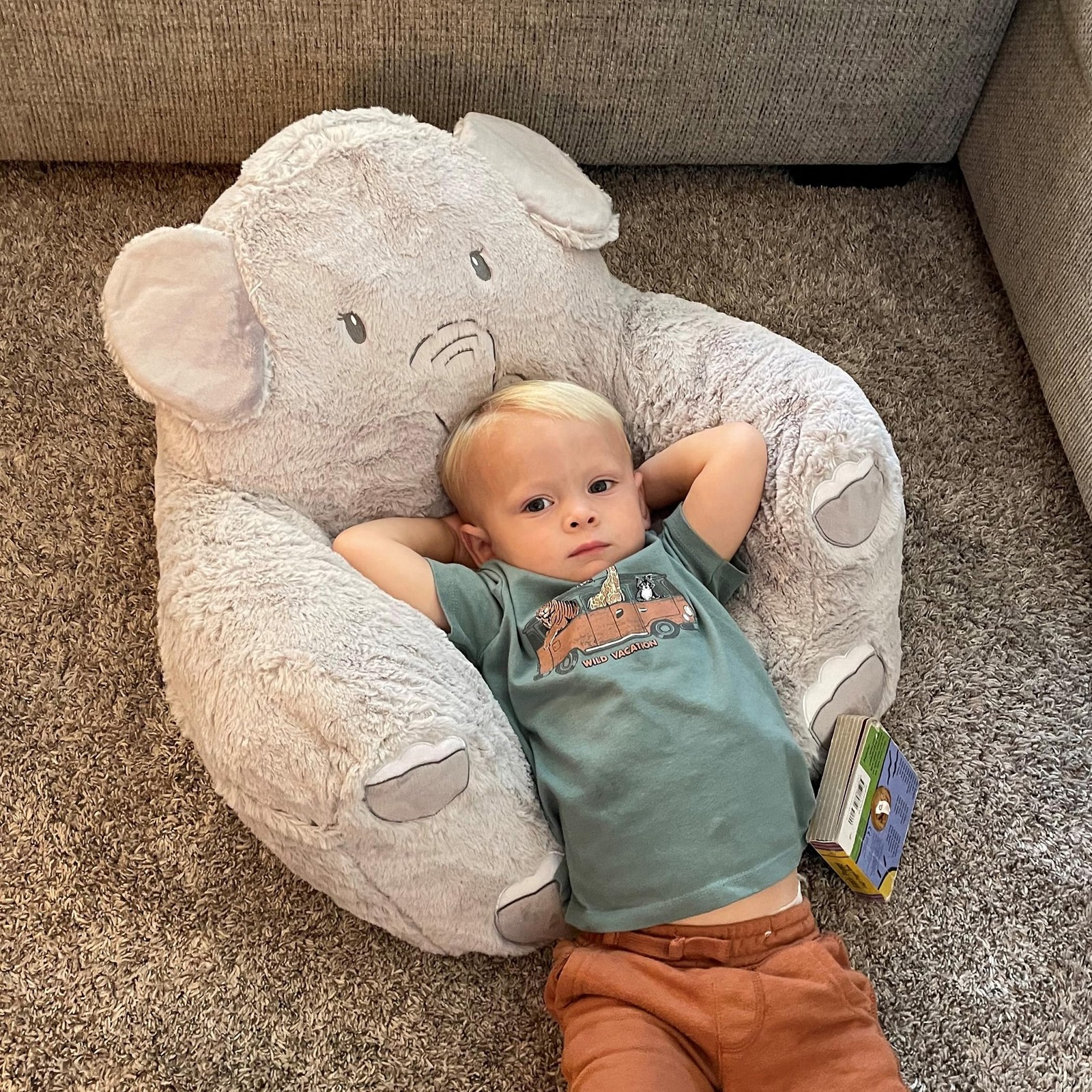 Cuddo Buddy Character Chair for Toddlers 12-36 Months -plush, Elephant