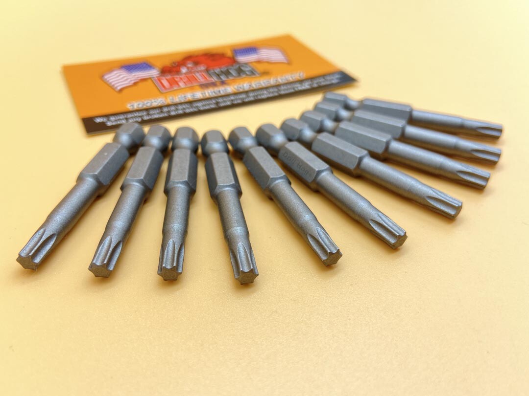 Drill Hog® T-25 Torx Bit T-25 Star Bit Insert T-25 x 2" Lifetime Warranty 10 Pcs