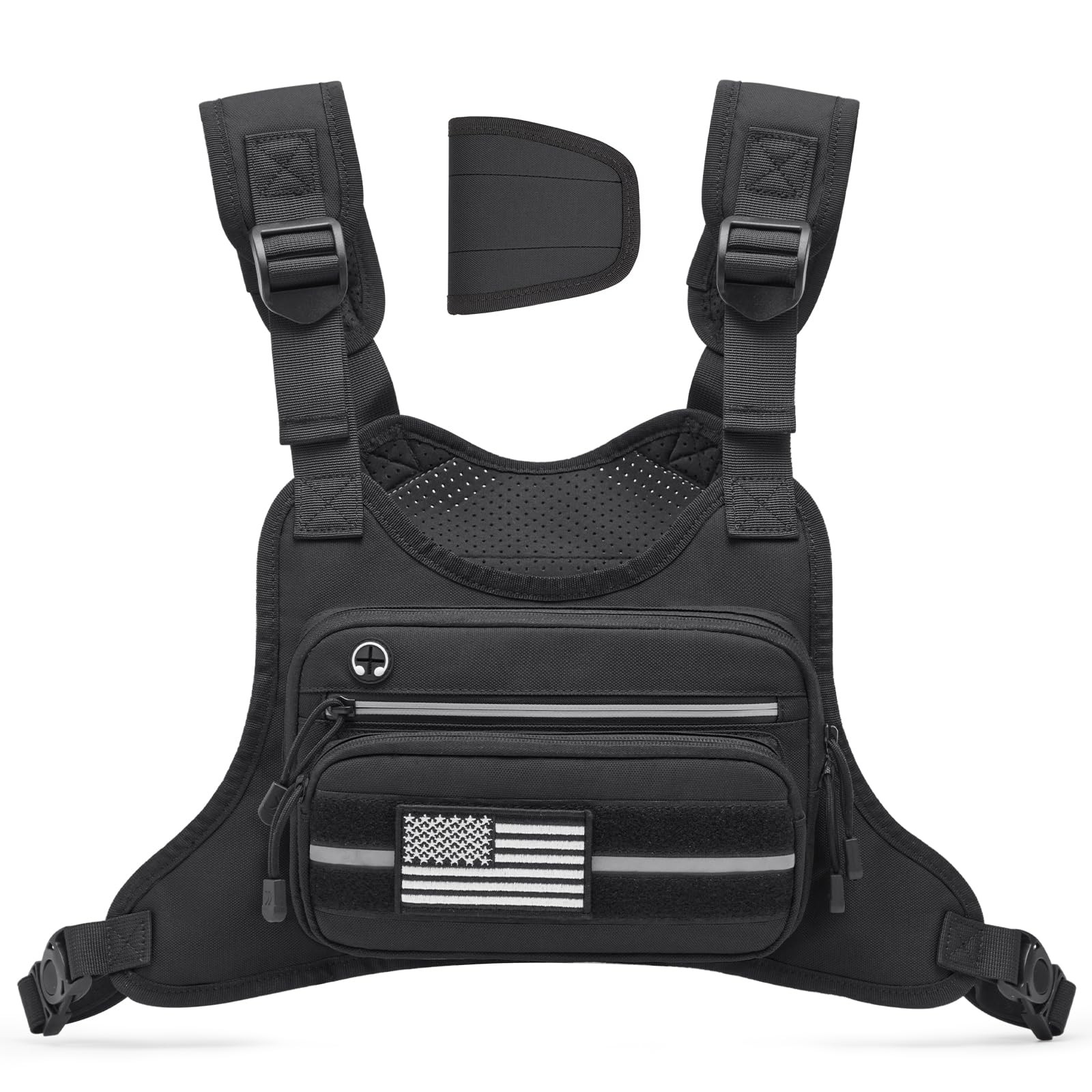 G4Free Tactical Chest Pack, Quick Access Molle Rig Bag Small, Black