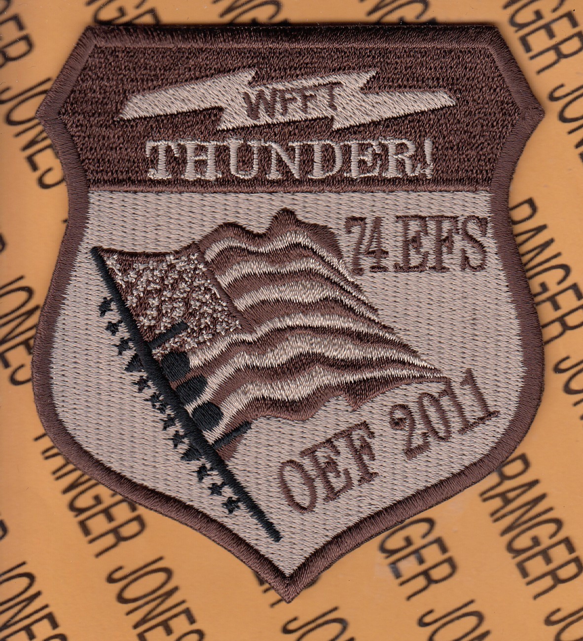 USAF Air Force 74th Expeditionary Fighter Sqdn EFS Desert DCU ~3.75" patch C