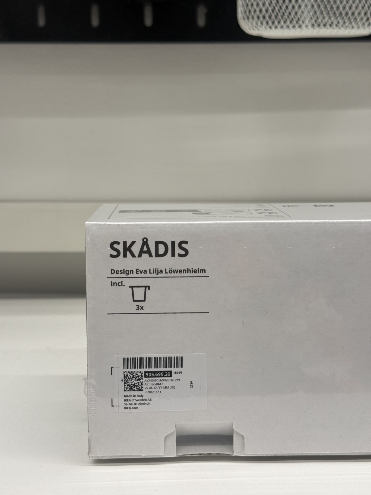 IKEA SKÅDIS Container 3 Pack with Lid Transparent Black 905.699.26-NEW