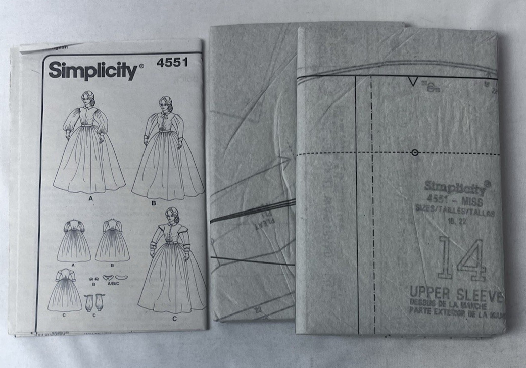 Simplicity Pattern 4551 Fashion Historian Martha McCain Size U5 16-24 Uncut