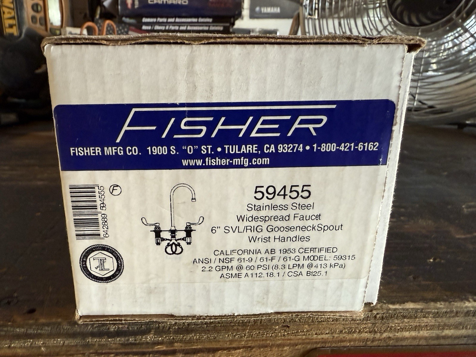 Fisher 59455 Stainless Steel Widespread Kitchen Faucet 2-Handle