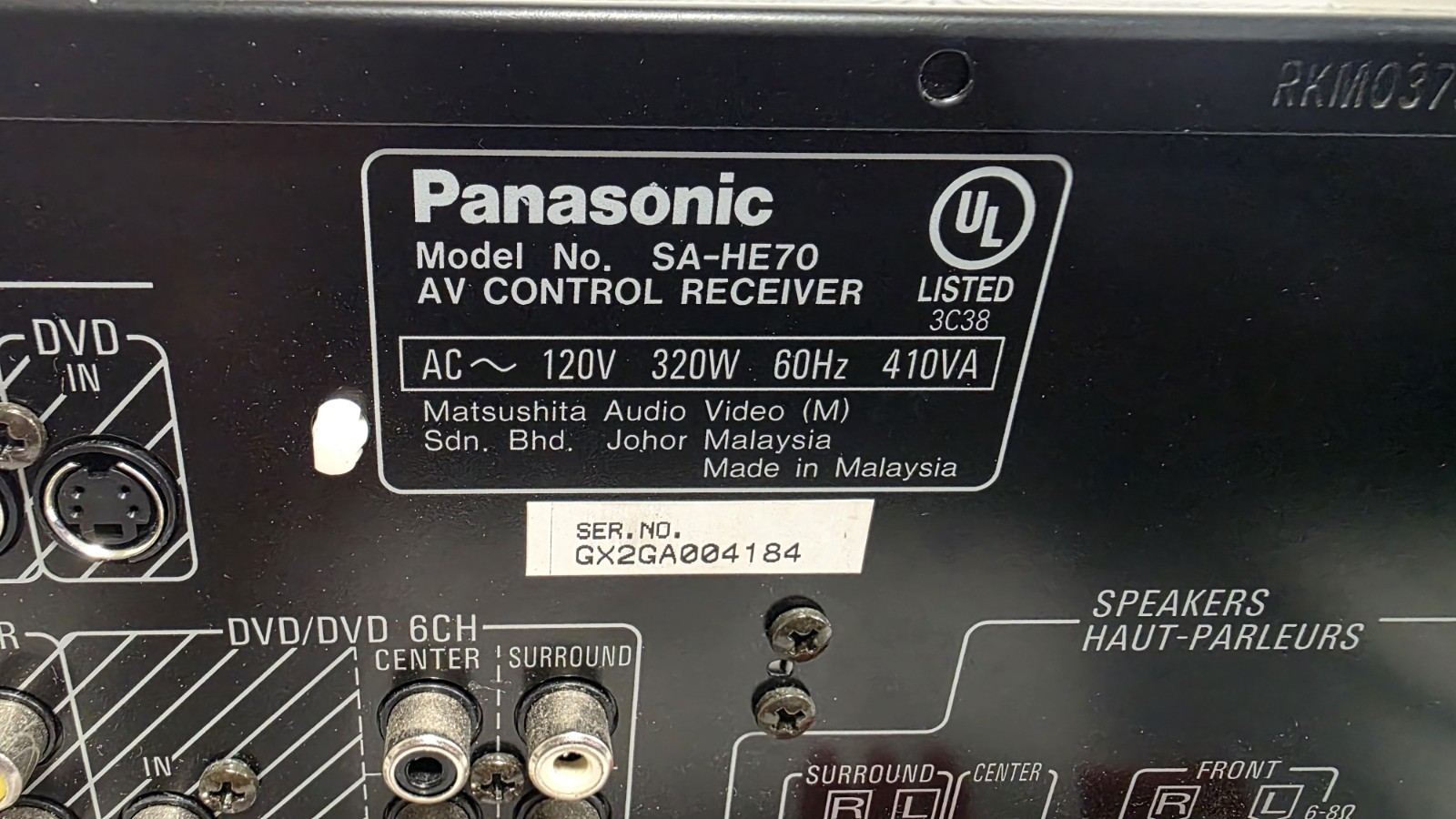 Panasonic SA-HE70 AV Control Receiver