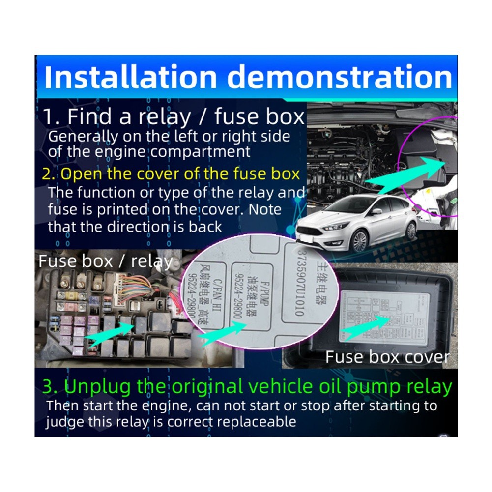 12V Immobilizer Car Engine Lock Intelligent Security -Theft System8457