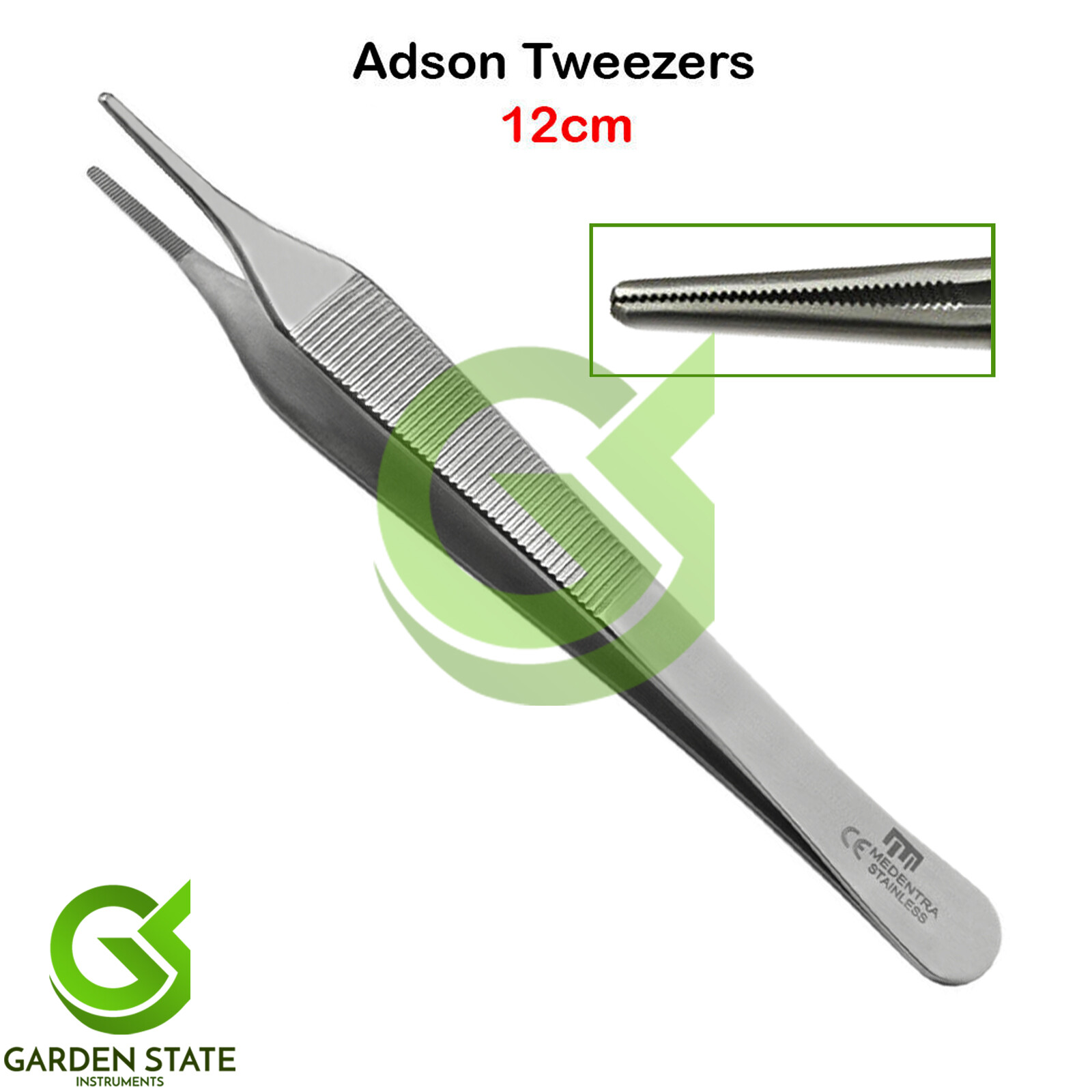 Micro Adson Tweezers Serrated 12cm Cotton Dressing Plier Tissue Dissecting Lab